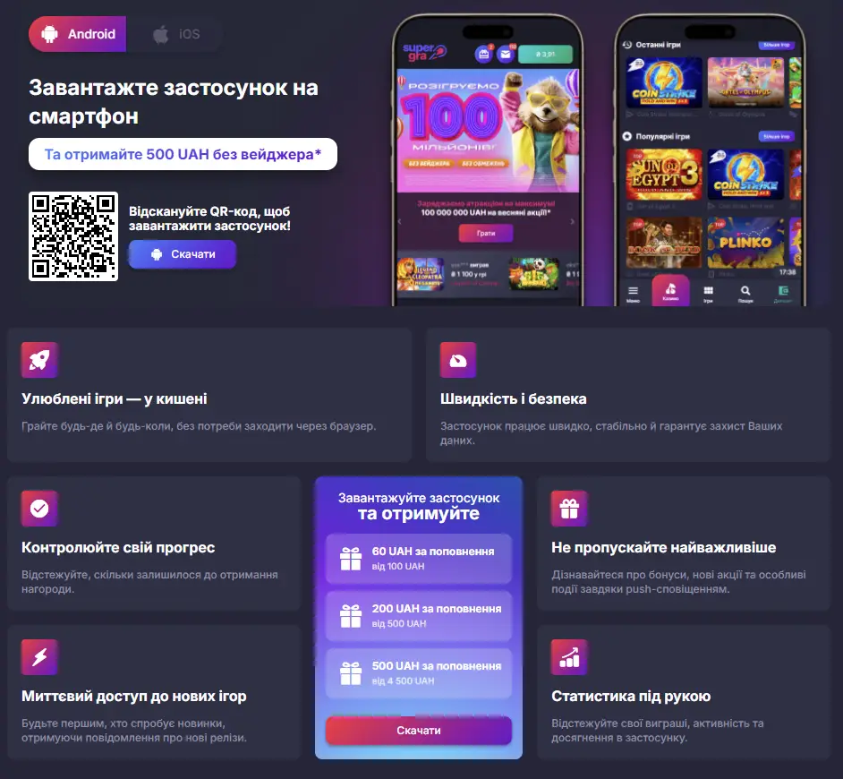 Як скачати SuperGra казино